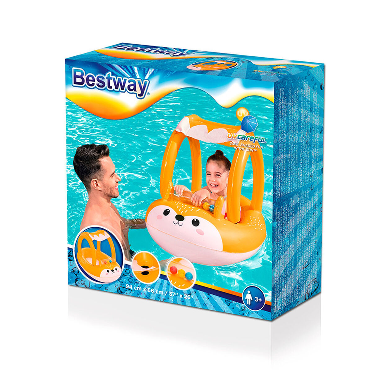 Bestway Inflatable Kids Boat Fox 94x66 cm +3 Years Beach and Pool 34168